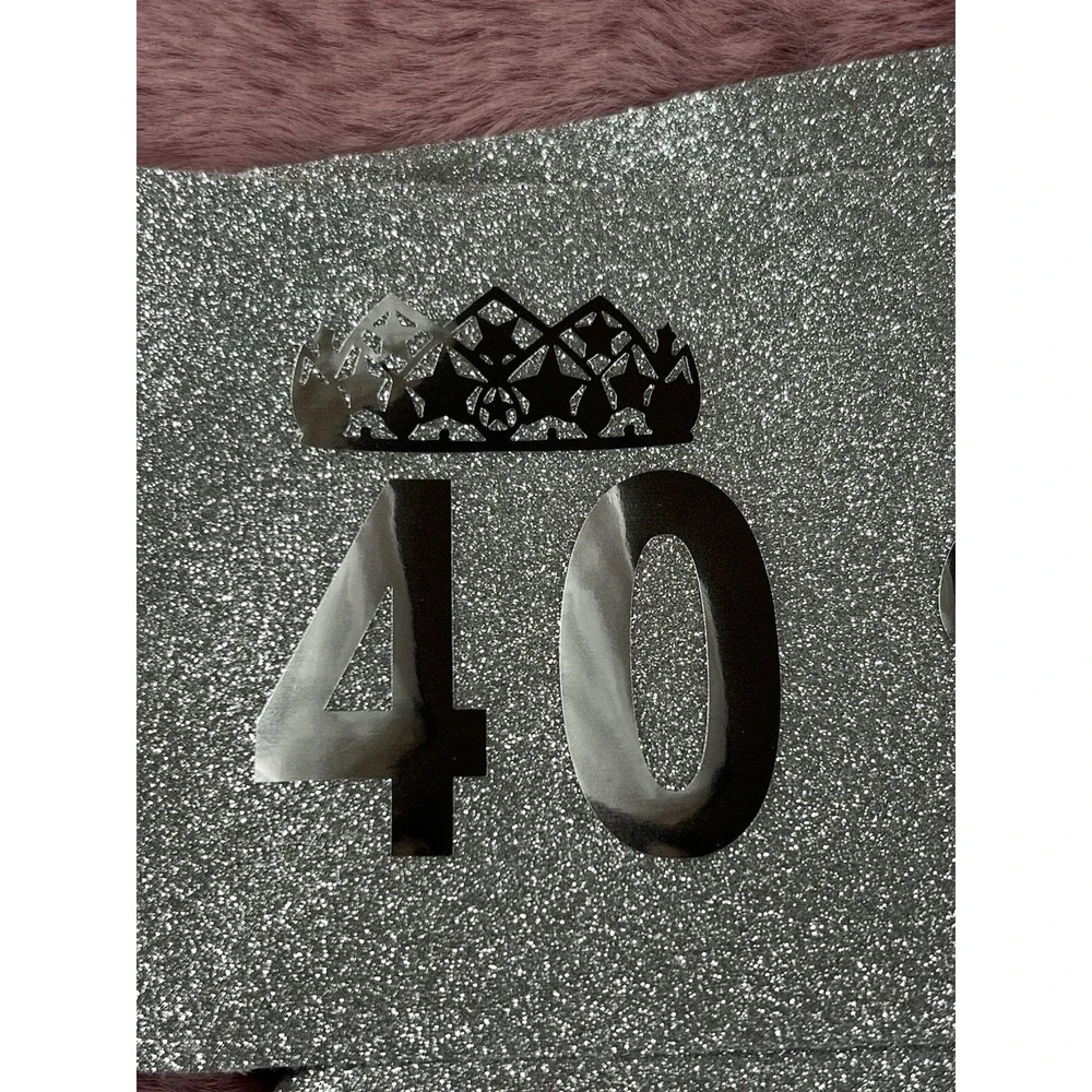 40th‎ Birthday Sash with Rhinestone - Glamorous Silver  Gifts For Her
